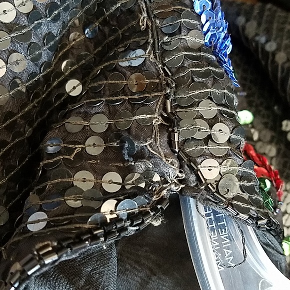 In fashion pure silk sequin shirt. Size large - Picture 6 of 8